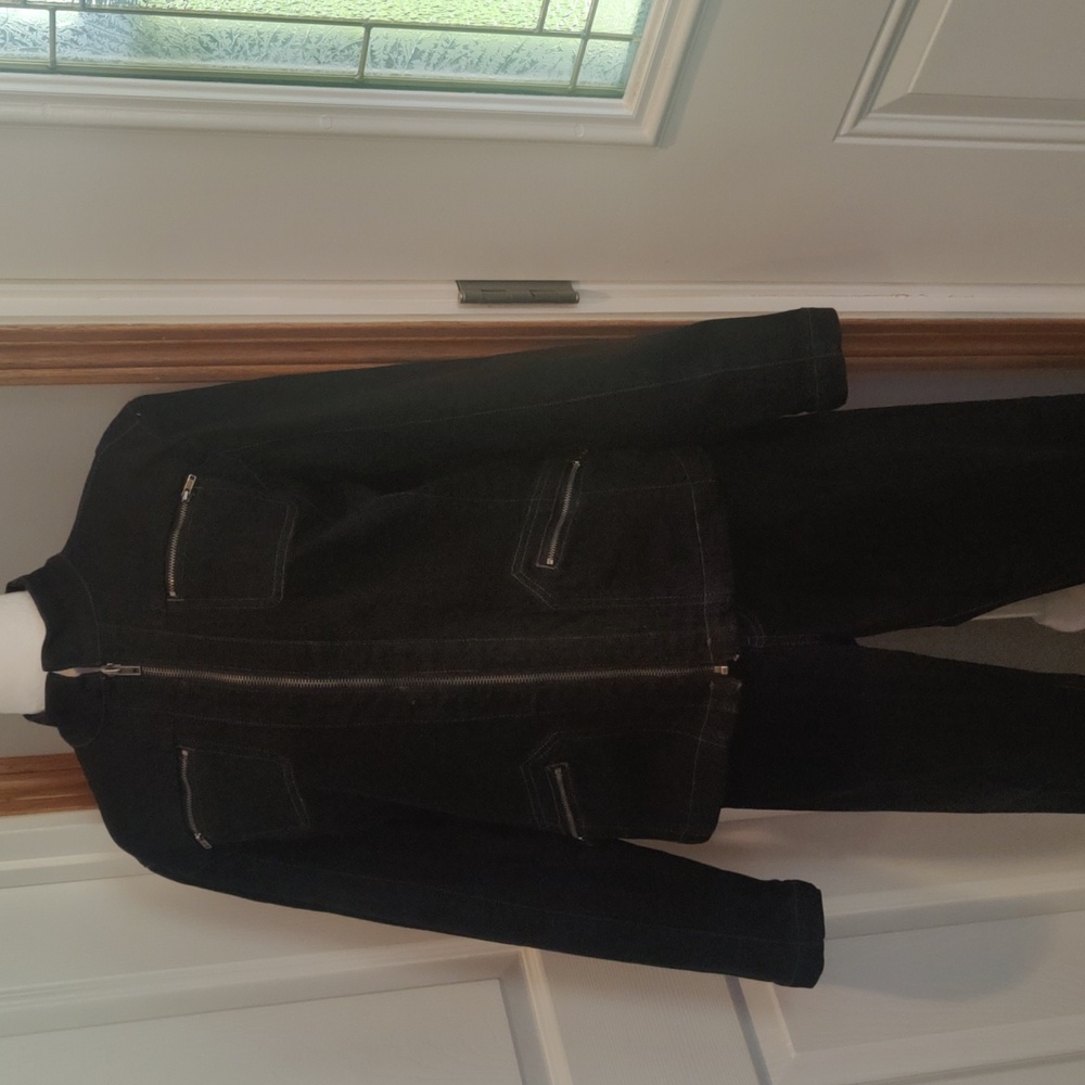 Chicos Platinum(set) jean jacket size 1 jeans size 0.5 - Picture 8 of 11